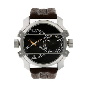 Fastrack Analog Black Dial Men's Watch Genuine Leather, Brown Strap