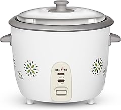 Kenstar My Cook 1.5 Rice Cooker 1.5 L | 700W | Auto Cook & Keep Warm | Thermal Fuse Safety | Detachable Power Cord | White & Grey